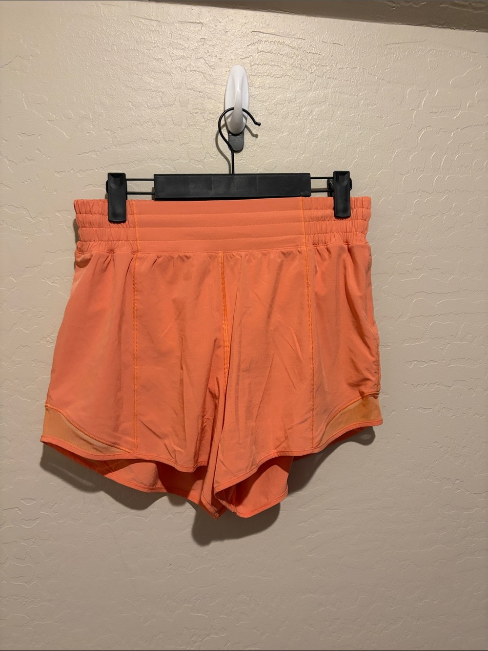 lululemon athletica Coral Orange Double-Layer Athletic Shorts